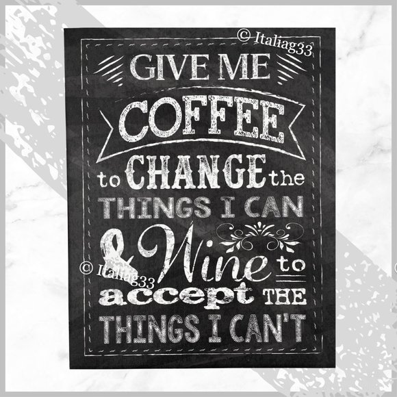 Sign Wall Art Inspirational Coffee Wine Strong Primitives by Kally &Melody Hogan - Picture 2 of 16